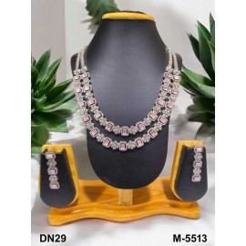 Wholesale New fashion design jewelry artificial american diamond gold plated Necklace earrings jewellery set DN29PIRH