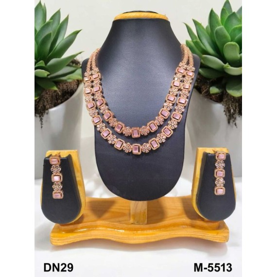 Wholesale New fashion design jewelry artificial american diamond gold plated Necklace earrings jewellery set DN29PIRO