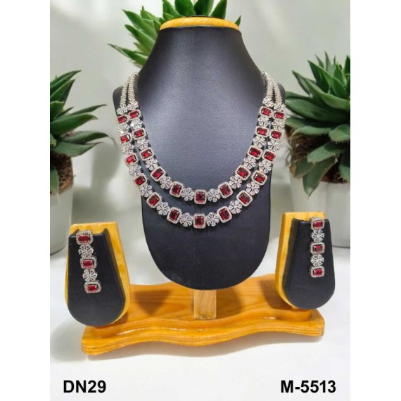 Wholesale New fashion design jewelry artificial american diamond gold plated Necklace earrings jewellery set DN29RERH