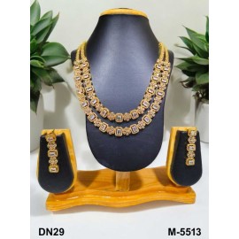 Wholesale New fashion design jewelry artificial american diamond gold plated Necklace earrings jewellery set DN29WHGO