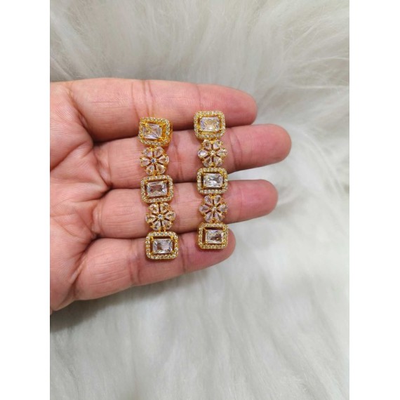 Wholesale New fashion design jewelry artificial american diamond gold plated Necklace earrings jewellery set DN29WHGO