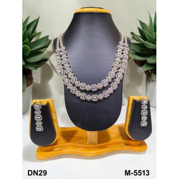 Wholesale New fashion design jewelry artificial american diamond gold plated Necklace earrings jewellery set DN29WHRH