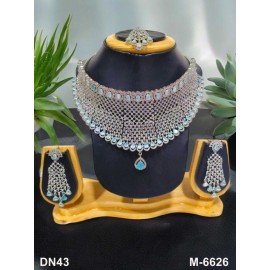 Female bride factory direct sales jewelry sets Wedding jewellery hot Selling elegant beautiful zircon necklace and earring sets DN43AQRH