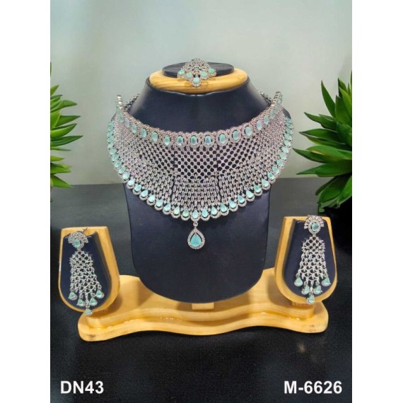 Female bride factory direct sales jewelry sets Wedding jewellery hot Selling elegant beautiful zircon necklace and earring sets DN43MIRH