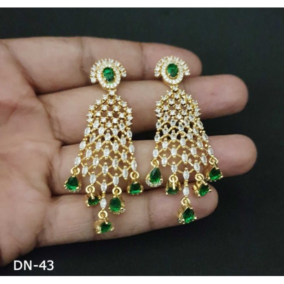 DN43GRGO Female bride factory direct sales jewelry sets kundan jewellery hot Selling elegant beautiful zircon necklace and earring sets