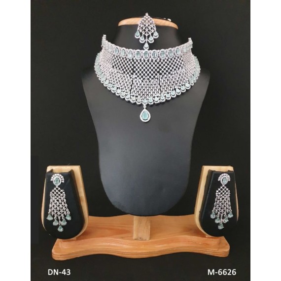 DN43MIRH Female bride factory direct sales jewelry sets kundan jewellery hot Selling elegant beautiful zircon necklace and earring sets