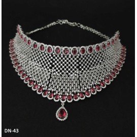 DN43RERH Female bride factory direct sales jewelry sets kundan jewellery hot Selling elegant beautiful zircon necklace and earring sets