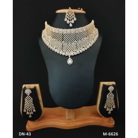 DN43WHGO Female bride factory direct sales jewelry sets kundan jewellery hot Selling elegant beautiful zircon necklace and earring sets