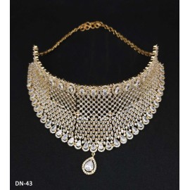 DN43WHGO Female bride factory direct sales jewelry sets kundan jewellery hot Selling elegant beautiful zircon necklace and earring sets