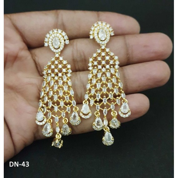 DN43WHGO Female bride factory direct sales jewelry sets kundan jewellery hot Selling elegant beautiful zircon necklace and earring sets