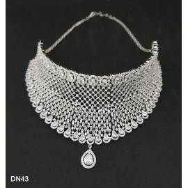 DN43WHRH Female bride factory direct sales jewelry sets kundan jewellery hot Selling elegant beautiful zircon necklace and earring sets