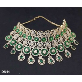 DN44GRGO Elegant beautiful zircon necklace and earring sets female bride factory direct sales jewelry sets jewellery hot Selling