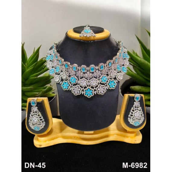 Necklace and earring sets Elegant beautiful zircon female bride factory direct sales jewelry sets jewellery hot Selling DN45AQRH