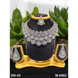 Necklace and earring sets Elegant beautiful zircon female bride factory direct sales jewelry sets jewellery hot Selling DN45WHRH