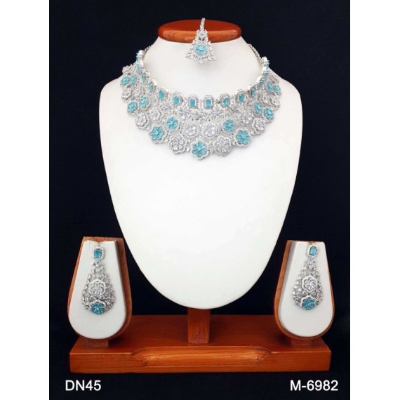 DN45AQRH Necklace and earring sets Elegant beautiful zircon female bride factory direct sales jewelry sets jewellery hot Selling