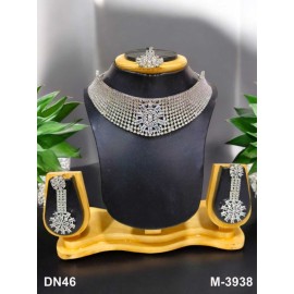 Necklace and earring sets Elegant beautiful zircon female bride factory direct sales jewelry sets jewellery hot Selling DN46WHRH