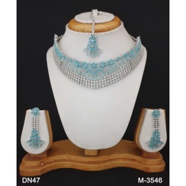 DN47AQRH Beautiful zircon female bride factory direct sales jewelry sets jewellery hot Selling Necklace and earring sets Elegant