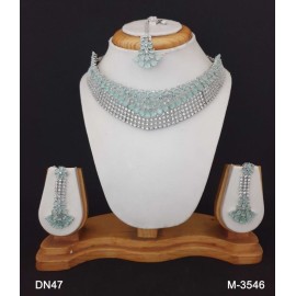 DN47MIRH Beautiful zircon female bride factory direct sales jewelry sets jewellery hot Selling Necklace and earring sets Elegant