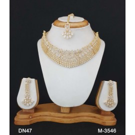 DN47WHGO Beautiful zircon female bride factory direct sales jewelry sets jewellery hot Selling Necklace and earring sets Elegant