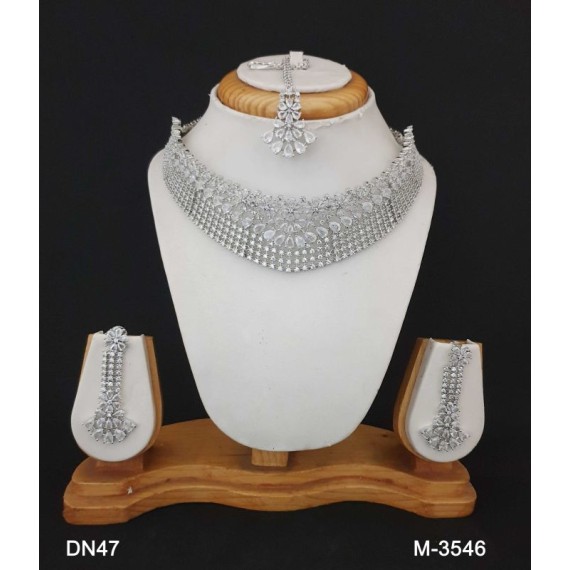 DN47WHRH Beautiful zircon female bride factory direct sales jewelry sets jewellery hot Selling Necklace and earring sets Elegant