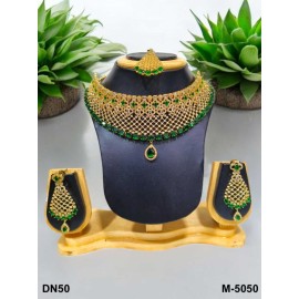 Fashion jewellery wholesale online Amazing Multi Color Stone Beautiful Indian Artificial Jewelry Best Gift DN50GRGO