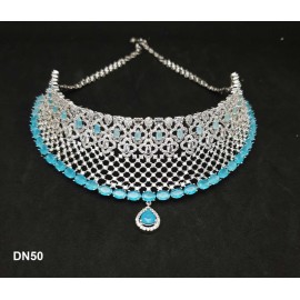 DN50AQRH Fashion jewellery wholesale online Amazing Multi Color Stone Beautiful Indian Artificial Jewelry Best Gift For Her Personalized Gifts Bohemian Necklace set maangtikka