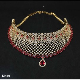 DN50REGO Fashion jewellery wholesale online Amazing Multi Color Stone Beautiful Indian Artificial Jewelry Best Gift For Her Personalized Gifts Bohemian Necklace set maangtikka