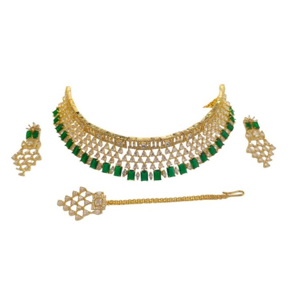 Bridal Necklace Set from India in USA Gifts Necklace set maang tikka Fashion jewellery wholesale online Amazing DN51GRGO