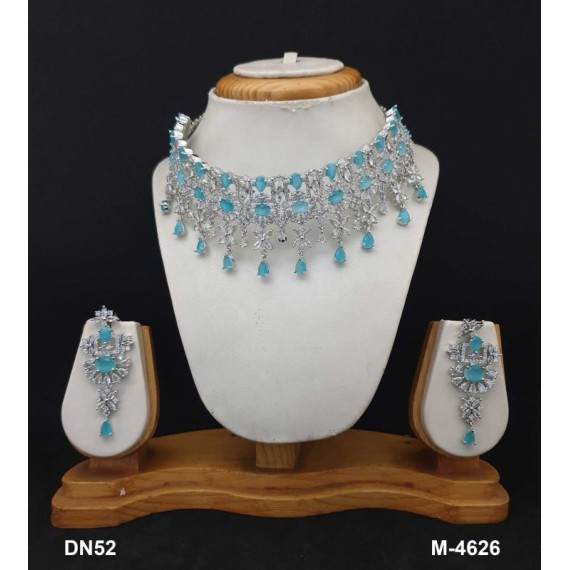 DN52AQRH Bridal Party Neckless Set Wedding Women Cz Set New Design Indian Bollywood