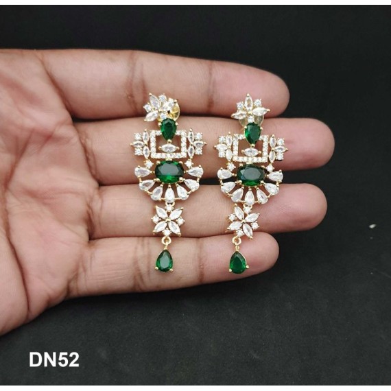 DN52GRGO Bridal Party Neckless Set Wedding Women Cz Set New Design Indian Bollywood