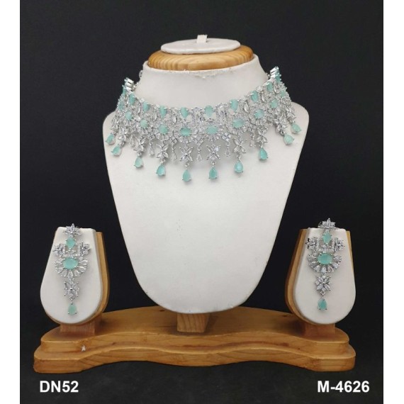 DN52MIRH Bridal Party Neckless Set Wedding Women Cz Set New Design Indian Bollywood