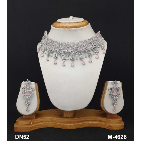 DN52PIRH Bridal Party Neckless Set Wedding Women Cz Set New Design Indian Bollywood