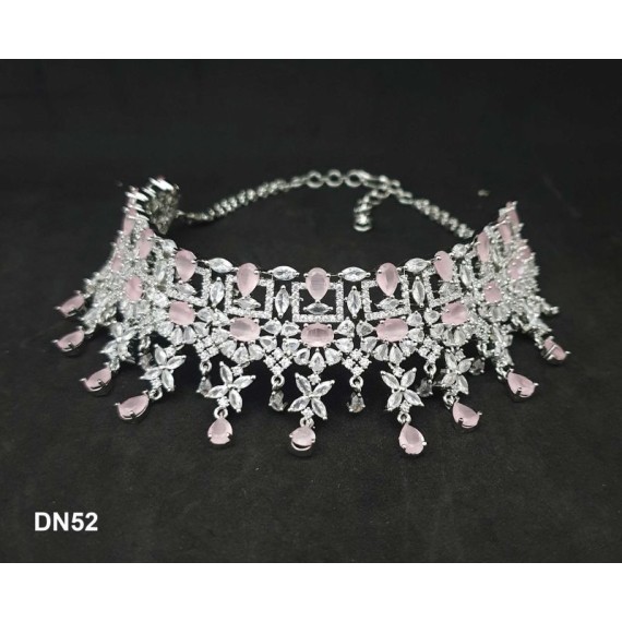 DN52PIRH Bridal Party Neckless Set Wedding Women Cz Set New Design Indian Bollywood