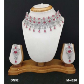 DN52RERH Bridal Party Neckless Set Wedding Women Cz Set New Design Indian Bollywood