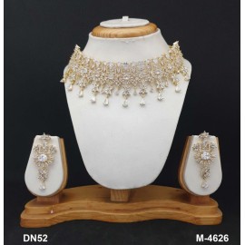 DN52WHGO Bridal Party Neckless Set Wedding Women Cz Set New Design Indian Bollywood