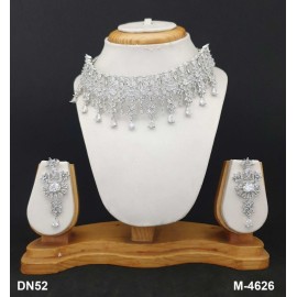 DN52WHRH Bridal Party Neckless Set Wedding Women Cz Set New Design Indian Bollywood