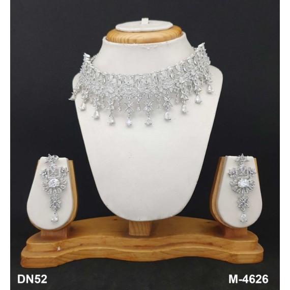 DN52WHRH Bridal Party Neckless Set Wedding Women Cz Set New Design Indian Bollywood