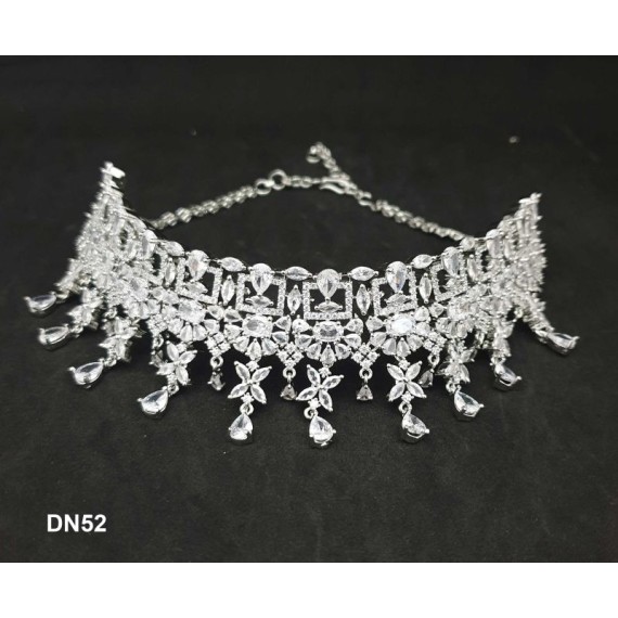 DN52WHRH Bridal Party Neckless Set Wedding Women Cz Set New Design Indian Bollywood