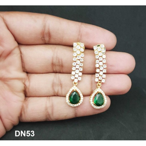 DN53GRGO Indian Necklace Earrings Wedding Jewelry 22K Gold Plated Bollywood Designer