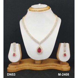 DN53REGO Indian Necklace Earrings Wedding Jewelry 22K Gold Plated Bollywood Designer