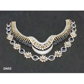 DN55BLGO New Neckless Set Bollywood Indian Bridal Party Jewellery Cz Set Wedding Women