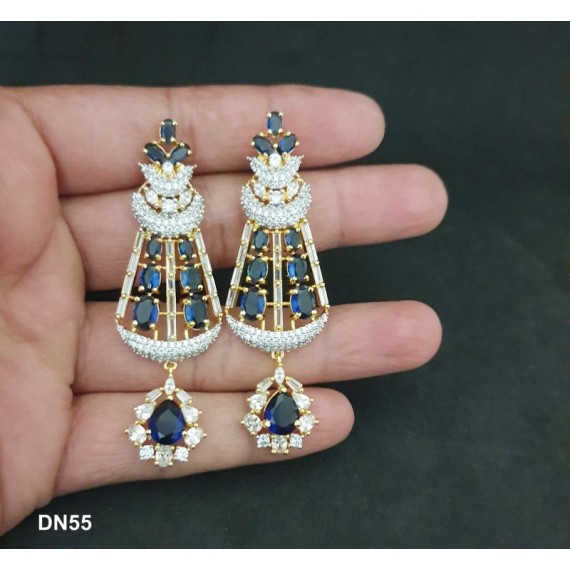 DN55BLGO New Neckless Set Bollywood Indian Bridal Party Jewellery Cz Set Wedding Women