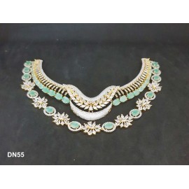 DN55MIGO New Neckless Set Bollywood Indian Bridal Party Jewellery Cz Set Wedding Women