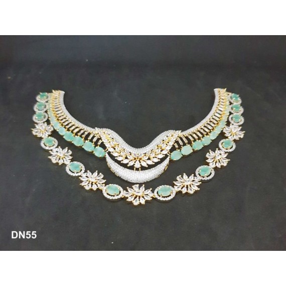 DN55MIGO New Neckless Set Bollywood Indian Bridal Party Jewellery Cz Set Wedding Women