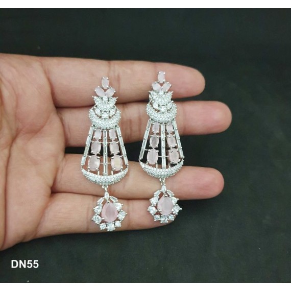 DN55PIRH New Neckless Set Bollywood Indian Bridal Party Jewellery Cz Set Wedding Women