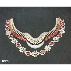 DN55REGO New Neckless Set Bollywood Indian Bridal Party Jewellery Cz Set Wedding Women