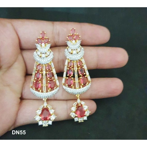 DN55REGO New Neckless Set Bollywood Indian Bridal Party Jewellery Cz Set Wedding Women