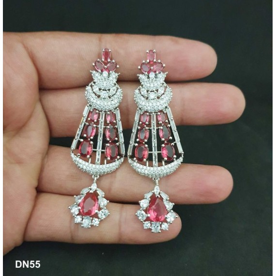 DN55RERH New Neckless Set Bollywood Indian Bridal Party Jewellery Cz Set Wedding Women