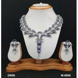 DN56BLRHH Bollywood Indian Necklace Set AD Cz Bridal Party Jewellery Set Wedding Women