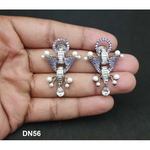 DN56BLRHH Bollywood Indian Necklace Set AD Cz Bridal Party Jewellery Set Wedding Women